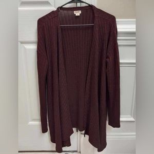 Women’s Burgundy open front cardigan, size XS